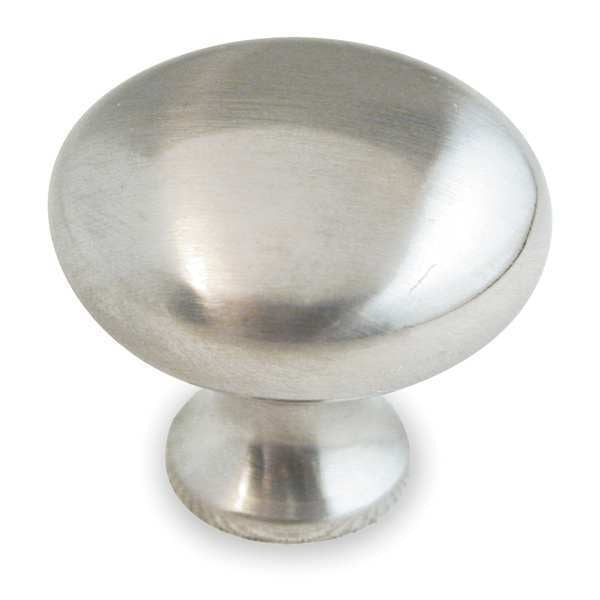 Cabinet Knob, Zinc, Brushed Nickel, Proj. 1-1/16