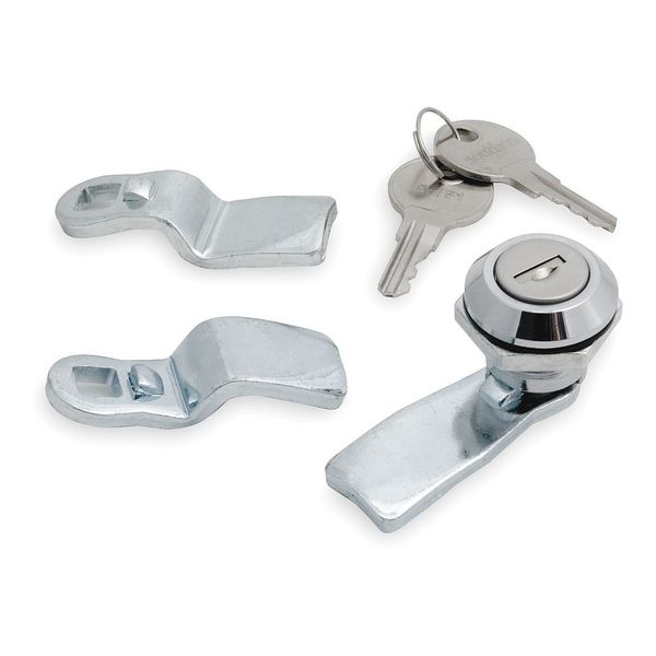 Cam Latch, Keyed, Chrome, Key Slot