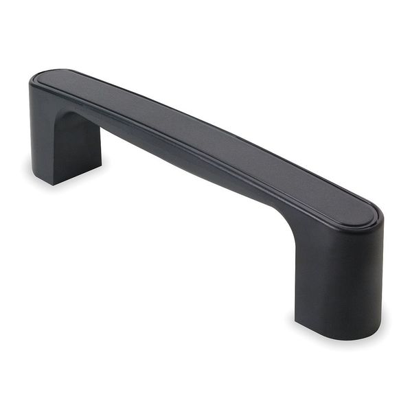 Grab Handle, Plastic, Black, L 8, Powder Coated, Threaded Holes