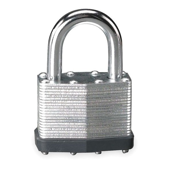 Padlock, Keyed Alike, Standard Shackle, Rectangular Steel Body, Steel Shackle, 1 in W