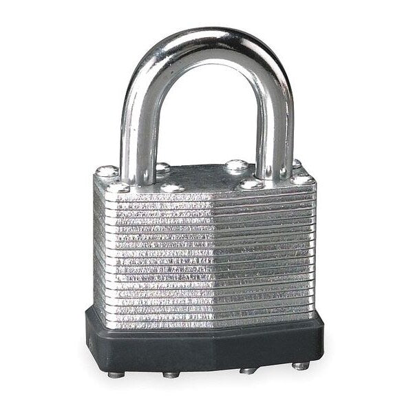 Padlock, Keyed Different, Standard Shackle, Rectangular Steel Body, Steel Shackle, 3/4 in W