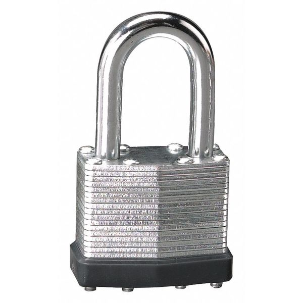 Padlock, Keyed Alike, Long Shackle, Rectangular Steel Body, Steel Shackle, 3/4 in W