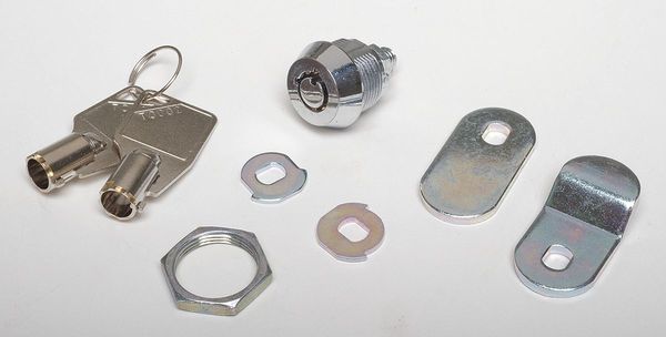 Pin Tumbler Keyed Cam Lock, Keyed Different, For Material Thickness 13/64 in