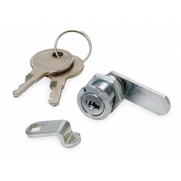 Pin Tumbler Keyed Cam Lock, Keyed Alike, MO1 Key, For Material Thickness 19/64 in