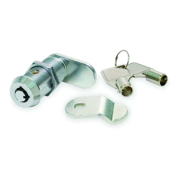 Pin Tumbler Keyed Cam Lock, Keyed Alike, T0001 Key, For Material Thickness 1 9/64 in
