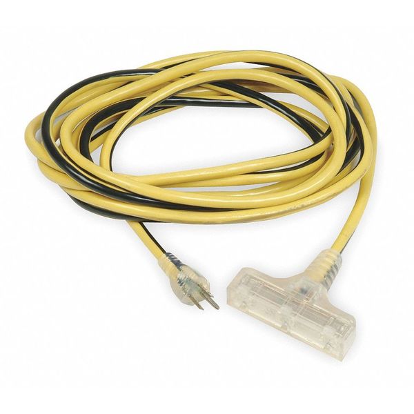 100 ft. 12/3 3-Outlet Lighted Extension Cord SJTW