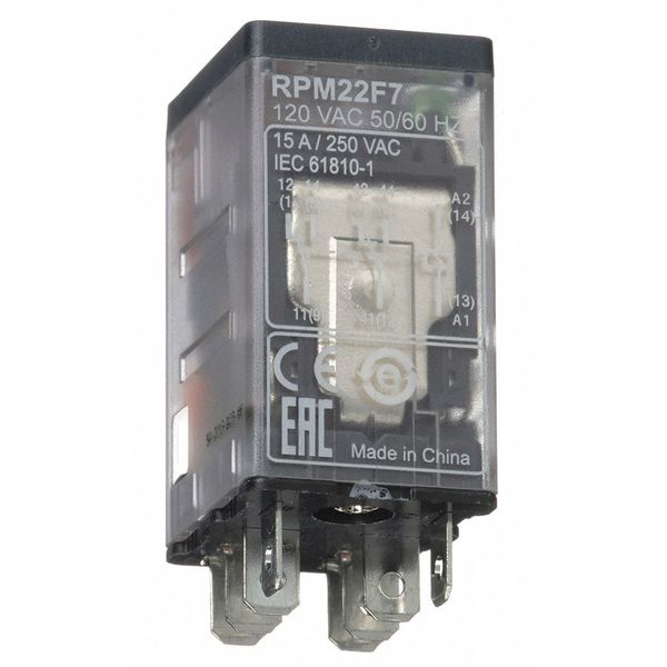General Purpose Relay, 120V AC Coil Volts, Square, 8 Pin, DPDT