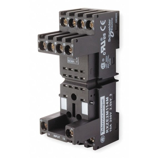 Rlay Scket, Fingr Safe/Elvator, Square, 10A