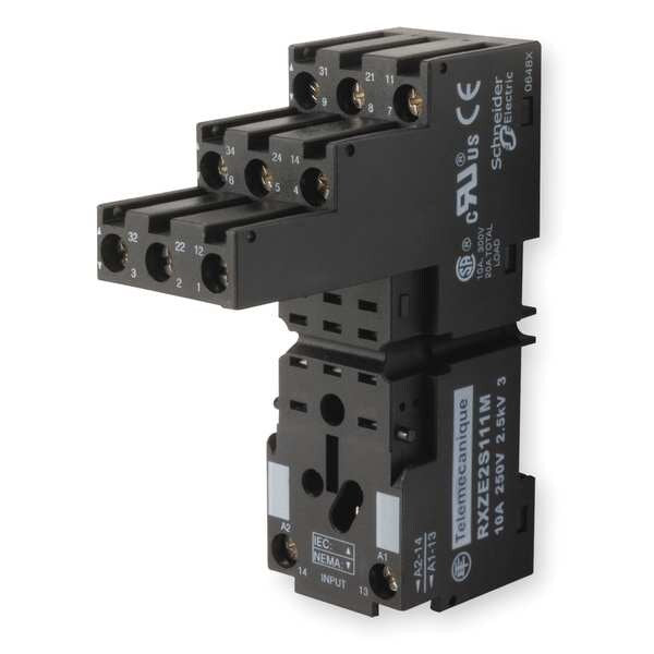 Relay Socket, Standard, Square, 11 Pin, 10A
