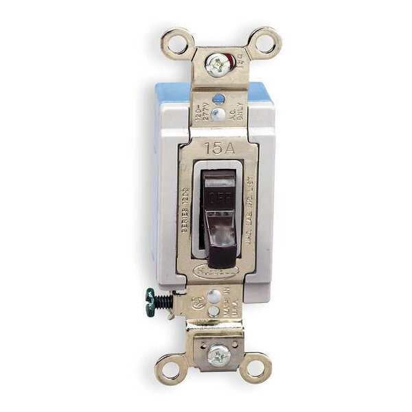 Wall Switch, 3-Way, 120/277V, 15A, Brn, Toggl