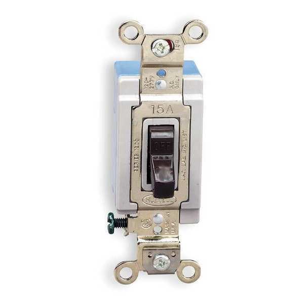 Wall Switch, 4-Way, 120/277V, 15A, Brn, Toggl