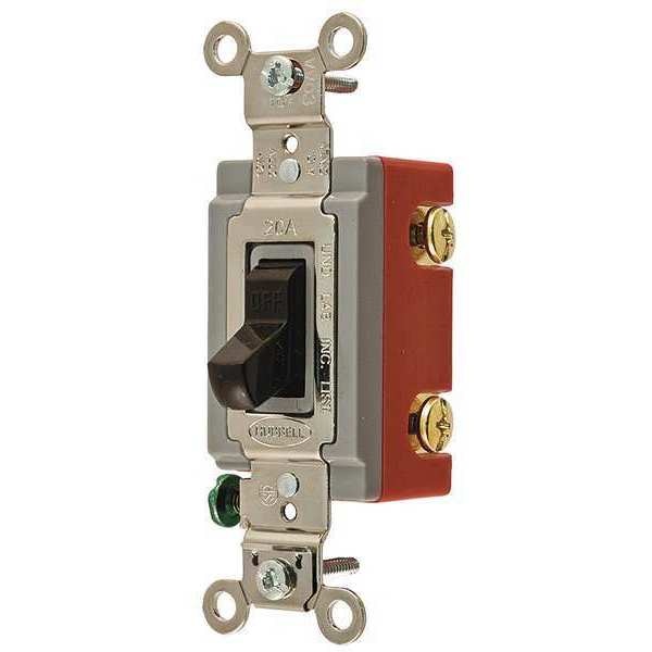 Wall Swtch, 2-Pole, 120/277V, 20A, Brn, Toggl