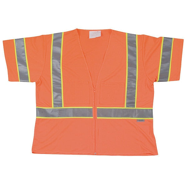 3XL Class 3 Cool Dry High Visibility Vest, Orange