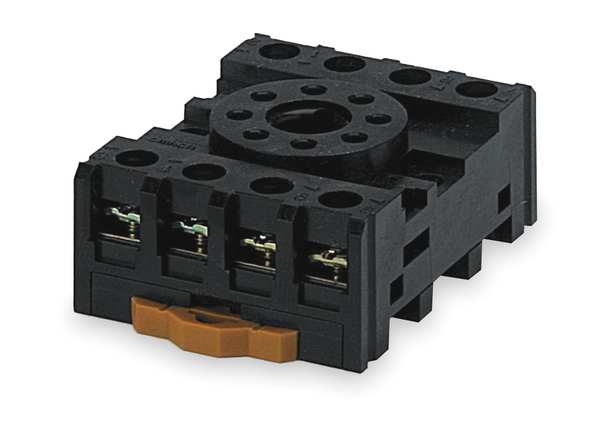 Relay Socket, Finger Safe, Octal, 8 Pin, 10A