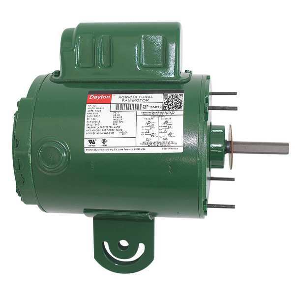 Agricultural Fan Motor, Permanent Split Capacitor, 1/2 HP, 115/230V AC, 1,700 Nameplate RPM