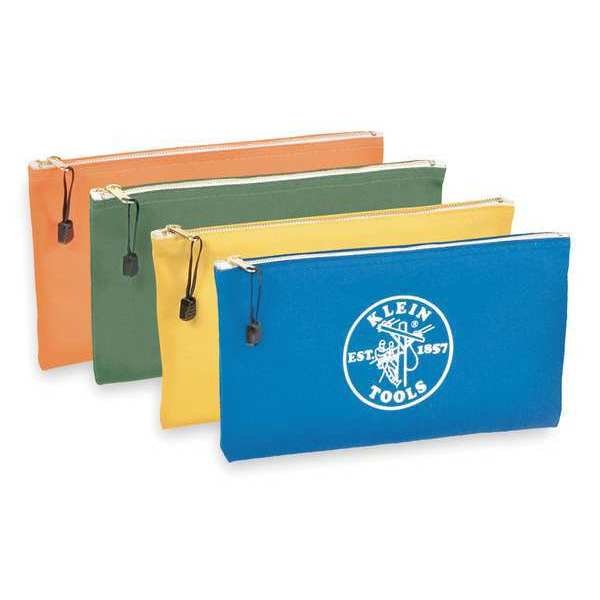 Zipper Bags, Canvas Tool Pouches Olive/Orange/Blue/Yellow, 4-Pack