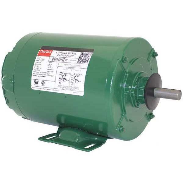 Agricultural Fan Motor, Split-Phase, 1/3 HP, 115/230V AC, 1,725 Nameplate RPM, 56 Frame