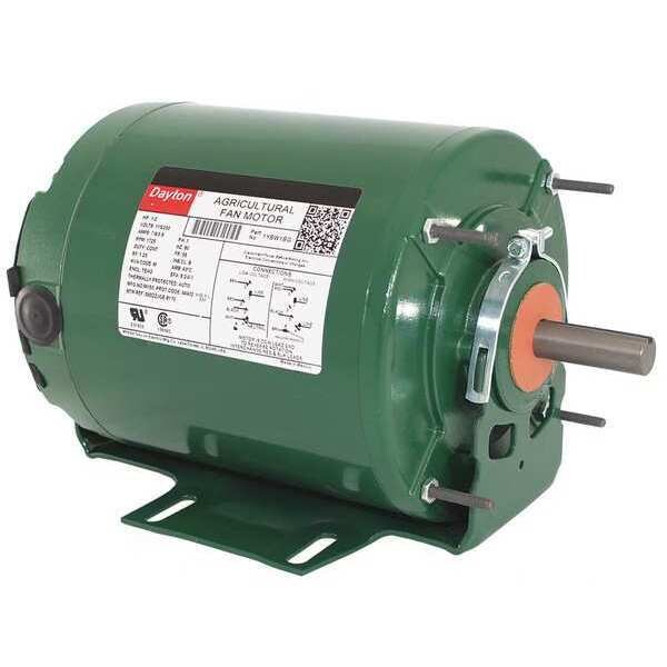 Agricultural Fan Motor, Split-Phase, 1/2 HP, 115/230V AC, 1,725 Nameplate RPM, 56 Frame