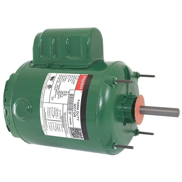 Agricultural Fan Motor, Permanent Split Capacitor, 1/3 HP, 115/230V AC, 1,100 Nameplate RPM