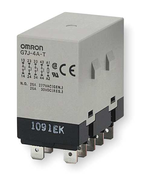 Enclosed Power Relay, 10Pin, 24VAC, 4PST-NO