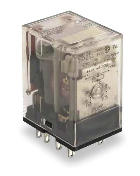 General Purpose Relay, 24V AC Coil Volts, Square, 8 Pin, DPDT
