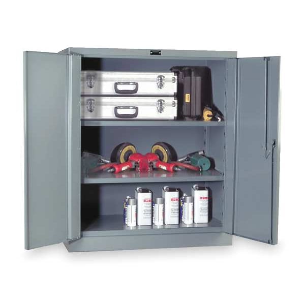 16 ga. ga. Galvannealed Steel Storage Cabinet, 36 in W, 42 in H, Stationary