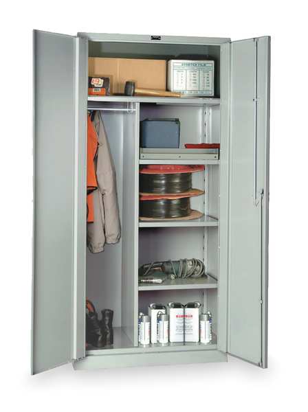 14 ga. ga. Steel Storage Cabinet, 48 in W, 78 in H, Stationary
