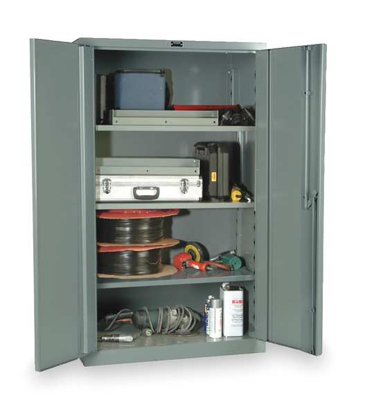 14 ga. ga. Steel Storage Cabinet, 36 in W, 60 in H, Stationary