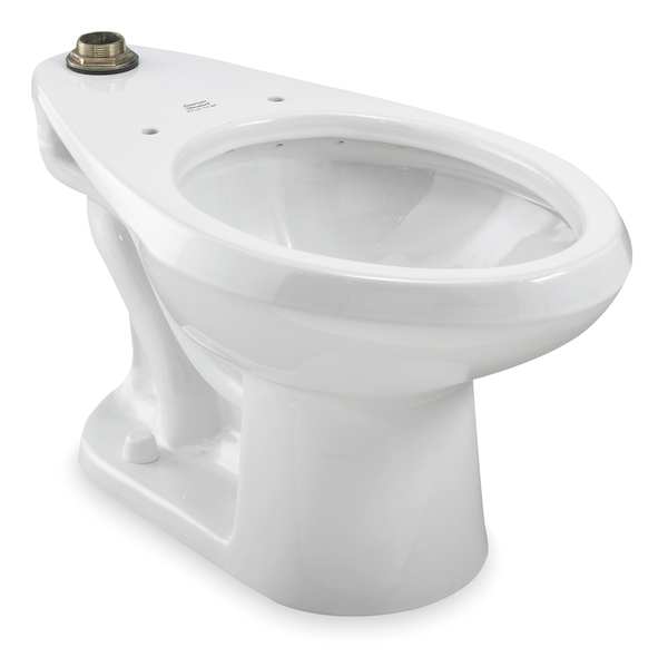 Toilet Bowl, 1.1 to 1.6 gpf, Flushometer, Floor Mount, Elongated, White