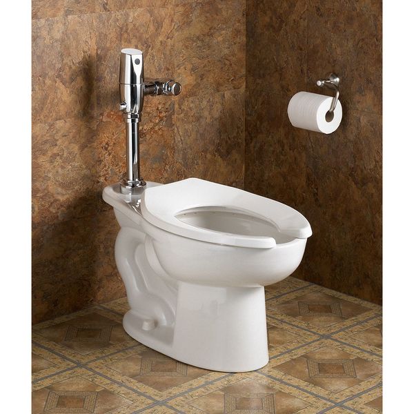 Toilet Bowl, 1.1 to 1.6 gpf, Flushometer, Floor Mount, Elongated, White