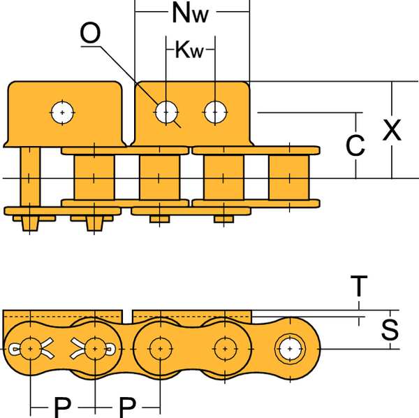 Chain Link, WA-1 Attachment, ANSI 40, PK5