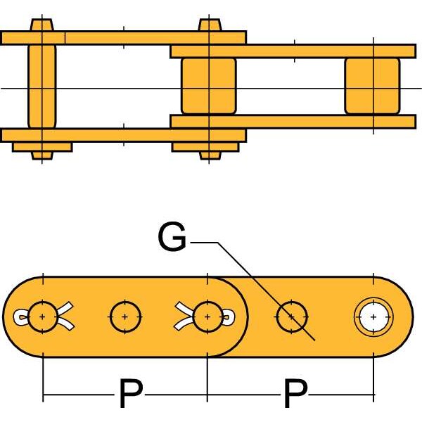 Roller Link, Double Pitch, GK-1 Attachment