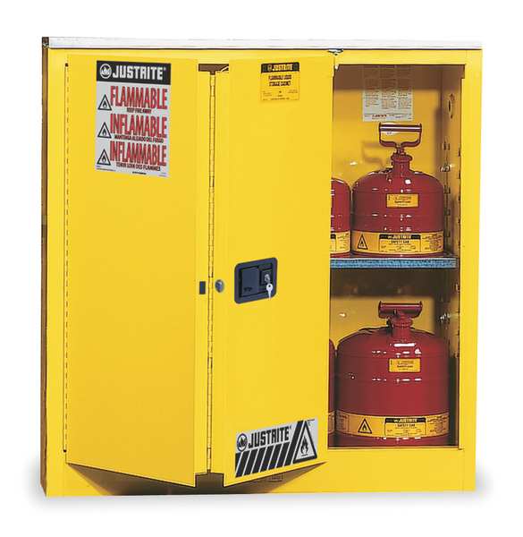 Flammable Safety Cabinet, 30 gal., Yellow