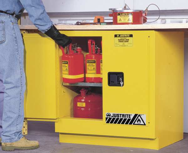 Sure-Grip EX Flammable Safety Cabinet, 22 Gal., Yellow