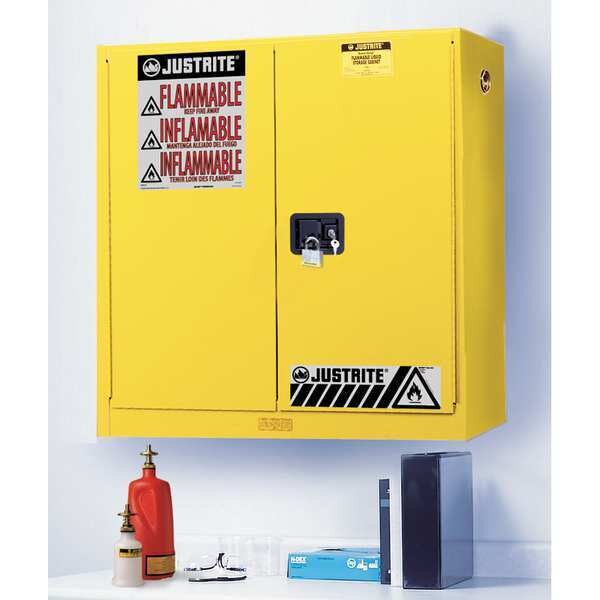 Flammable Safety Cabinet, 20 gal., Yellow