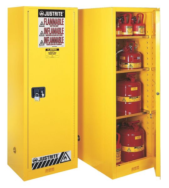 Flammable Safety Cabinet, 22 Gal., Yellow