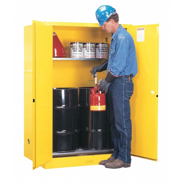 Sure-Grip EX Flammable Cabinet, Vertical, (2)55 gal., Yellow