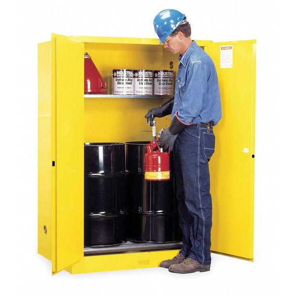 Flammable Cabinet, Vertical, 2X30 Gal., YLW