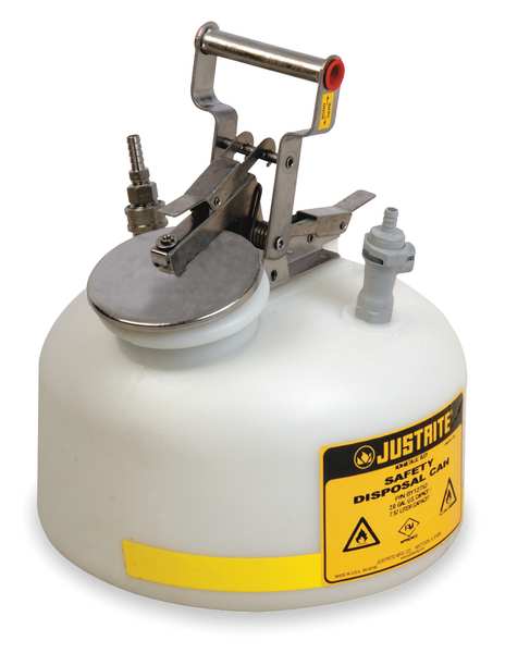 2 gal. White Polyethylene, Polypropylene HPLC Waste Can