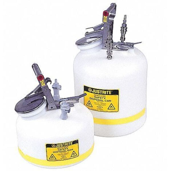 2 gal. White Polyethylene, Polypropylene HPLC Waste Can