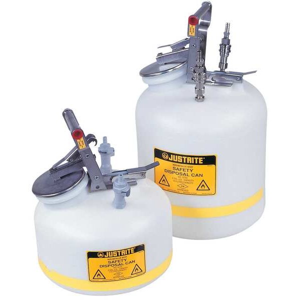 2 gal. White Polyethylene, Polypropylene HPLC Waste Can