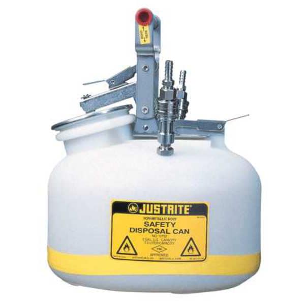 2 gal. White Polyethylene, Polypropylene HPLC Waste Can