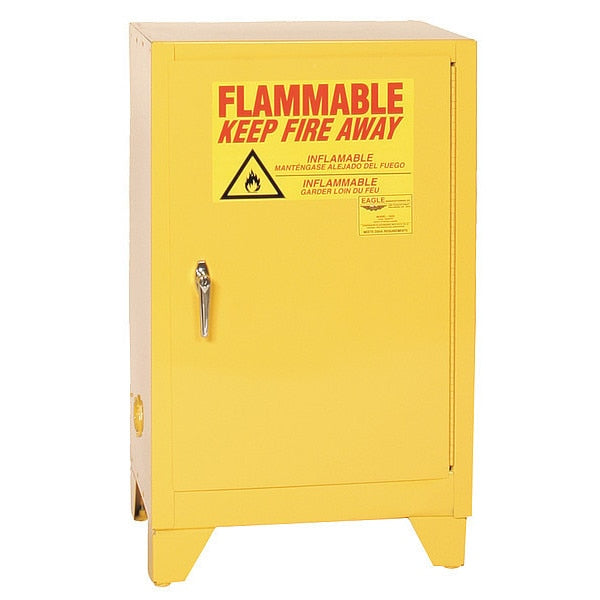 Flammable Safety Cabinet, 12 gal., Yellow