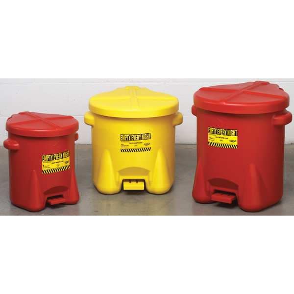 Oily Waste Can, 14 Gal., Poly, Yellow