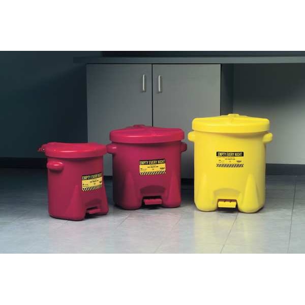 Oily Waste Can, 14 Gal., Poly, Yellow