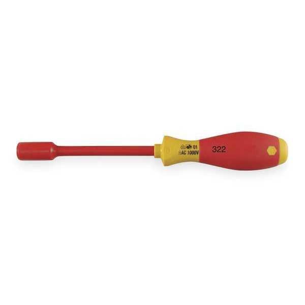 Nut Driver, 7/16 in., Solid, Ergo, Ins, 5 in.