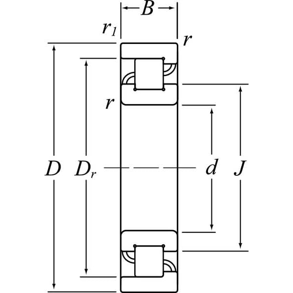 Cylindrical Roller Bearing, Bore 40 mm