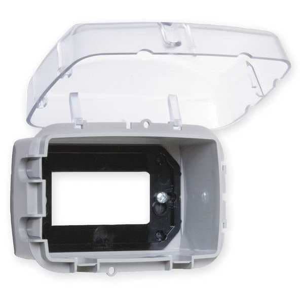 While In Use Weatherproof Cover, 1 Gang, 5-49/64 in H, 3-13/16 in W, 2-3/4 in D, Polycarbonate