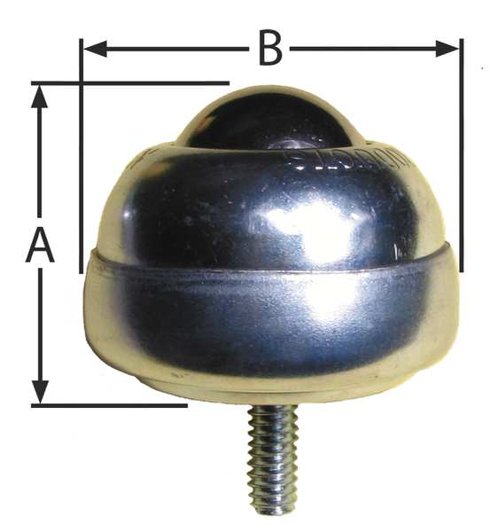 Ball Transfer, Threaded, 1In Ball Dia