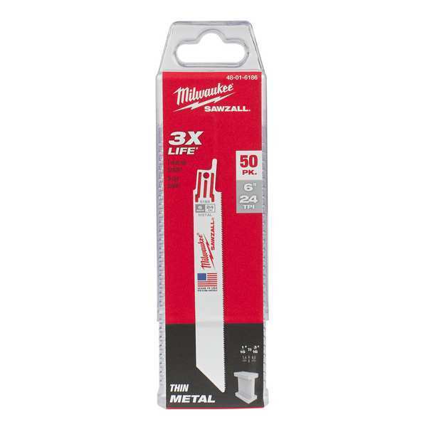 6 in 24 TPI SAWZALL Blades, 50 Pack